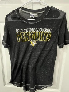 Camiseta Corta Negra De Colección Pittsburgh Penguins NHL M Suavemente Usada - Imagen 1 de 2