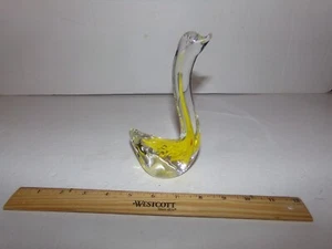 MURANO GLASS SWAN YELLOW HANDBLOWN - Picture 1 of 4