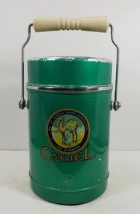 Vintage CAMEL Green Vacuum Thermos Ice Bucket, Bar. Made in Hong Kong MCM. - Picture 1 of 10