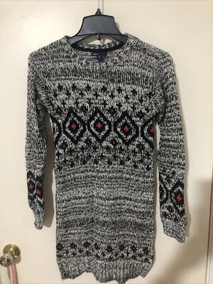 GAP Girl’s Pullover BROWN Knit Holiday Hooded Sweater-Dress 10-(XL) Kids - Image 1 of 3