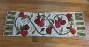 primitive style pear vine tablerunner table decor country fruit earthy colors - Picture 1 of 5
