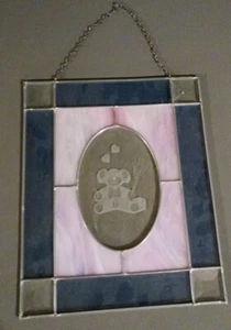 Stained Glass Window Hanging Teddy Bear - Picture 1 of 4