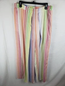 NWT L'atiste Rainbow of Colors Open Slit Wide leg Bohemian Palozzo Pants Sz 1X - Picture 1 of 10