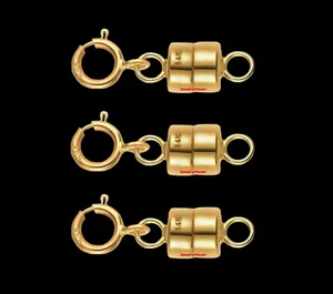 (3) 4,5 mm 14k MAGNETISCHER VERSCHLUSS gelb MASSIVGOLD Kette 1/2 Zoll Verlängerer Federring - Bild 1 von 11