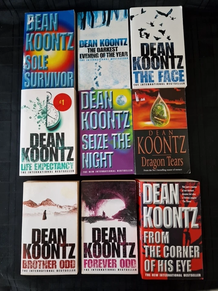 Dean Koontz Paperback Books x 9 Novels Horror Bundle Vintage - Image 1 of 1