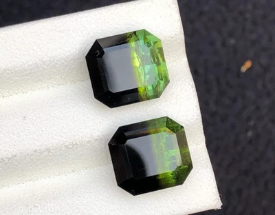 15.35 ct top quality natural bi color pair tourmaline loose gemstone from Afghan - Image 1 of 4