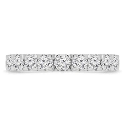 0.68 CT Round VS1 D Lab Created Diamond Pave Accent Wedding Band 14K White Gold - Image 1 of 4