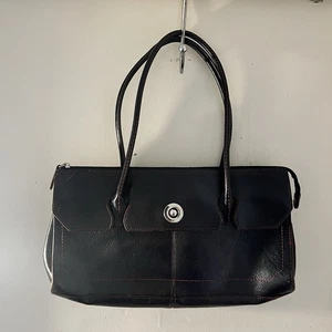 Borsa Wilson in pelle nera con cuciture rosse - Foto 1 di 3