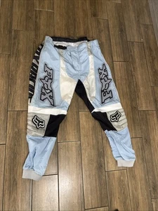 Fox Motocross Rennhose Mädchen 11/12 weiß blau Style 180 Bein Spell Out Racing - Bild 1 von 6