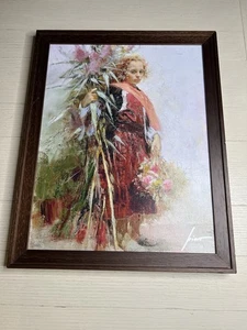 Pino Daeni (1939-2010) gerahmt Blumenkind 31/500 Giclée auf Leinwand signiert - Bild 1 von 4