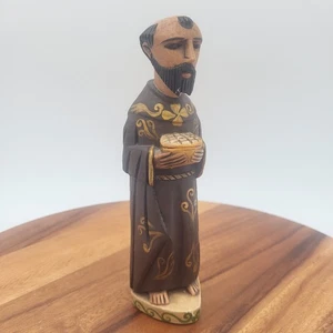 8" Mexico Hand Carved Wood Statue Santos St. Francis - Picture 1 of 14