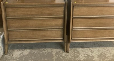 Vintage Mid Century Modern Low Chests Pair 1960 MCM Bedroom Furniture By United - Image 1 of 4
