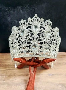 Homecoming Prom Copricapo, Corona Quinceanera, Corona Cristallo Argento, Pettine Tiara - Foto 1 di 9
