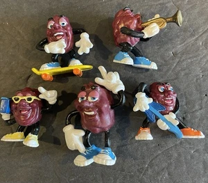 California Raisins 1987-1988 Lote de 5 Figuras de Colección Retro 2”-3” Pulgadas de Alto - Imagen 1 de 8