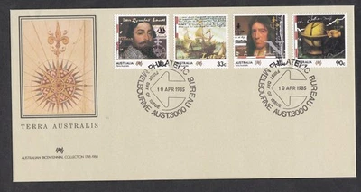 AUSTRALIA 1985 PRIMER DÍA PORTADA EXPLORADORES + CACHÉ Foto 1 de 2