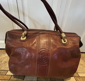 Marino Orlandi Italy XL Leather Handbag/Purse Cognac - Picture 1 of 19