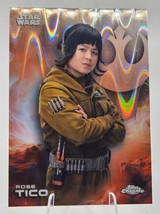 2025 Topps Chrome Star Wars Rose Tico rifrattore Raywave #158 SP - Foto 1 di 2
