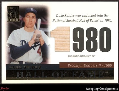 2004 Topps Tribute HOF Relics Duke Snider GAME USED BAT DODGERS - Image 1 of 2