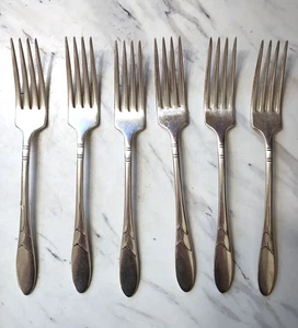 Oneida Community Lady Hamilton silver plate set of 6 dinner forks - Picture 1 of 2