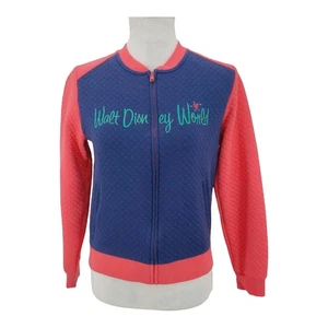 Walt Disney World Girls Quilted Jacket Blue Zip Up Embroidered Mickey Minnie XXL - Picture 1 of 12
