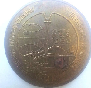 Seattle 1962 Space Age World's Fair Trade Münze One Dollar Century 21 Exposition - Bild 1 von 5