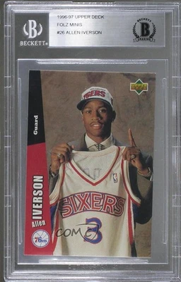 1996-97 Upper Deck Folz Vending Machine Minis Allen Iverson #26 Rookie RC HOF - Image 1 of 2