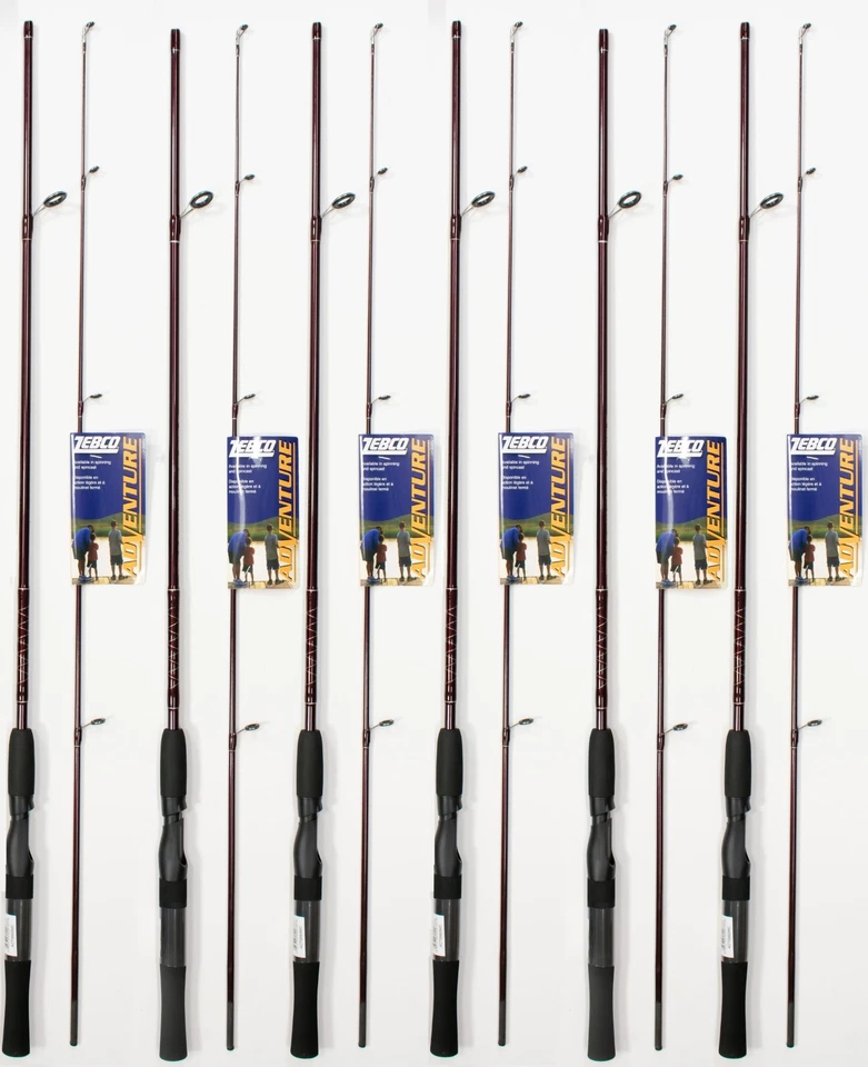 *LOTE DE 6* CAÑA GIRATORIA ZEBCO ADVENTURE 6'6" MEDIANA 2 PIEZAS 21-33303 Foto 1 de 1