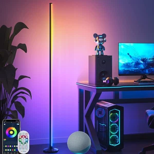 Corner Floor Lamp Works with Alexa & Google Home, Smart RGB LED Corner Lamp with - Picture 1 of 8