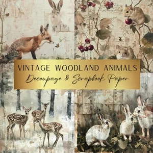 Vintage Woodland Animals Decoupage & Scrapbook Paper: Spark Your Creativity With - Picture 1 of 1