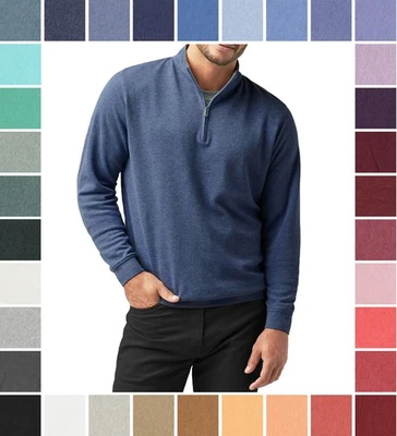 Peter Millar Men's 1/4 Zip Crown Comfort Pullover Piqué Stitch, MF24K49 - Image 1 of 4
