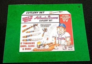 2016 Wacky Packages Serie de Béisbol "ATL BRAVES CUTLERY SET" Pegatina de Hierba #10 - Imagen 1 de 1