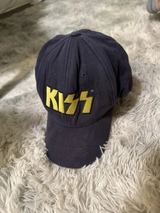 Vintage KISS Mütze Kappe Riemen hinten dunkelblau bestickt Rockband Army Herren 90er - Bild 1 von 6