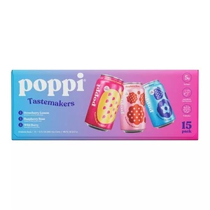 Poppi präbiotische Soda Geschmacksmacher Sorte, 12 flüssige Unzen (15er Pack) - Bild 1 von 5
