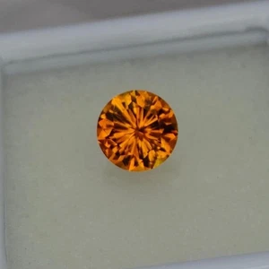 GIE Certified Natural Flawless Orange Sapphire Round Cut 2.30 Ct Loose Gemstone - Picture 1 of 6
