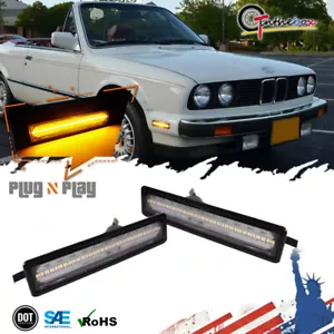 For BMW E30 3 E34 5 Series Clear Lens Front Bumper Side Marker LED Lights Lamps - Bild 1 von 10