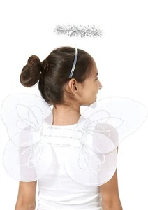 Kit de accesorios de disfraz de ángel niño rubí con alas y halo - Imagen 1 de 5