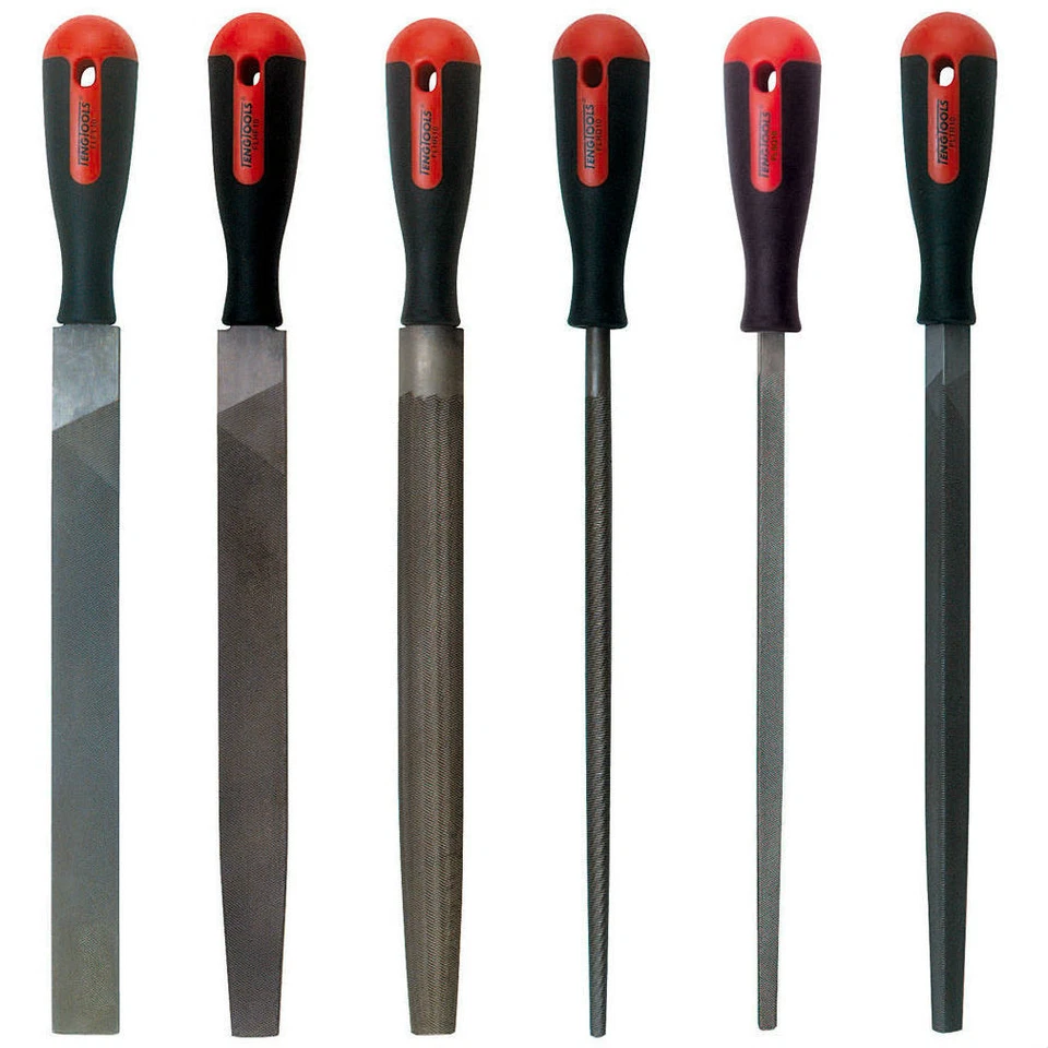 Teng Tools Engineering 250mm Metal Flat Half Round Three Square Hand File Tools - Image 1 of 1