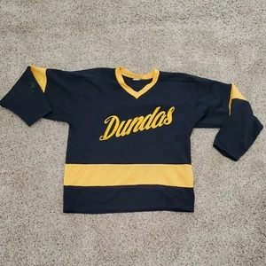 Vintage Trimark Jersey #6 Mens Large Black Yellow dundas V Neck Long Sleeve - Picture 1 of 10