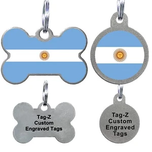 Argentina Flag Pet ID Tags, Custom Printed and Laser Engraved, Tag-Z - Picture 1 of 11