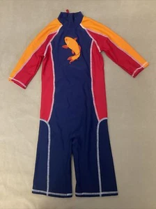 John Lewis Swimsuit 7/8 Boys Girls Rashguard One Piece UV Koi Fish - Picture 1 of 8