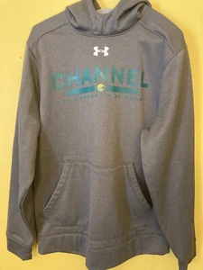 Under Armour POLYESTER Hoodie Pullover Mens L Gray 1357086 014 Long Sleeve - Picture 1 of 6