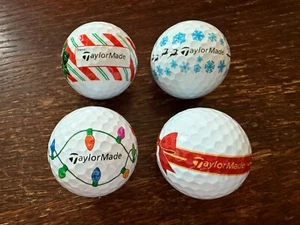 TaylorMade TP5 Stripe 'Holiday' Ltd Ed Golf Balls x 4 NEW (1 of each design) - Picture 1 of 10