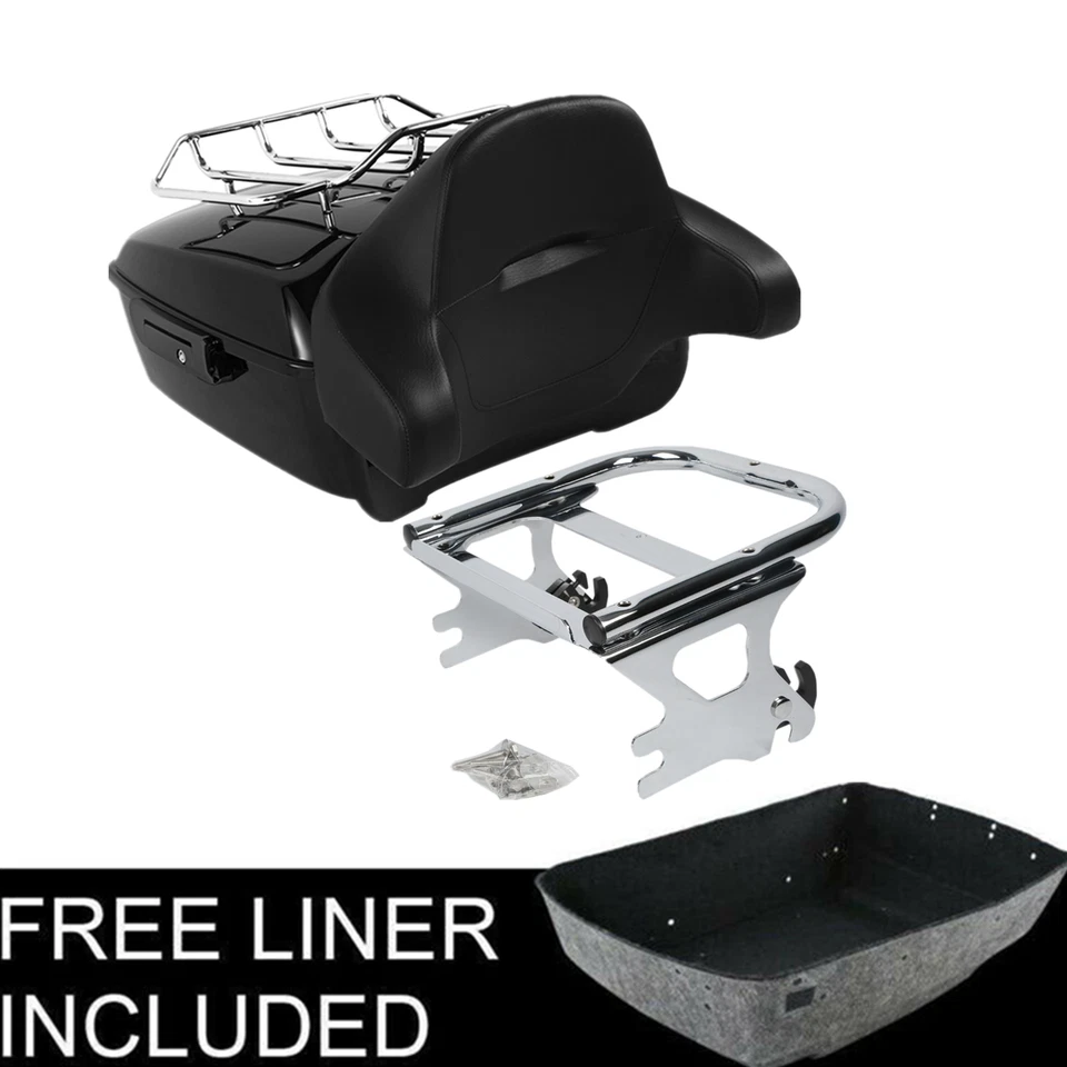 King Trunk Backrest Rack Fit For Harley Touring Electra Glide Road King 97-08 US - Image 1 of 4