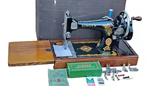 Schöne Singer 128K La Vencedora Handkurbel Nähmaschine mit Anleitung - Bild 1 von 20