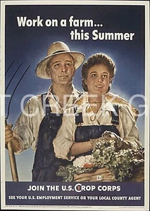 WWII Poster, "Work on a farm… this Summer" Art Print on 11x14" 22718 - Picture 1 of 1