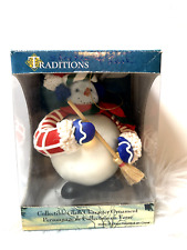 Vtg Traditions Collectible Glass Character Snowman Ornament