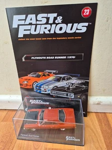 1/43 ALTAYA FAST AND FURIOUS COLLECTION - PLYMOUTH ROAD RUNNER 1970 CAR #23 - Picture 1 of 3