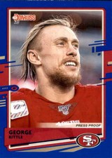 2020 Donruss Press Proof Blue Photo Variation #11 GEORGE KITTLE  49ers 