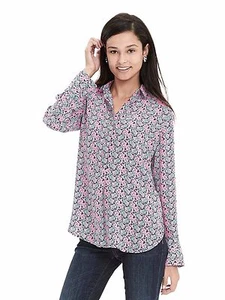 Banana Republic mehrfarbige Batik Popover Bluse, Gr. M, Neu mit Etikett - Bild 1 von 3
