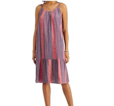 Style & Co Womens  Fashion Dress Sunset Streaks Striped Sleeveless Size L Petite - Image 1 of 4